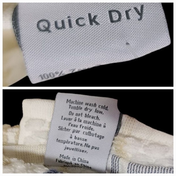 10pc Quick Dry Tan Navy 100% Zero Twist Cotton Bath Hand Washcloth Towel Set - Picture 9 of 10